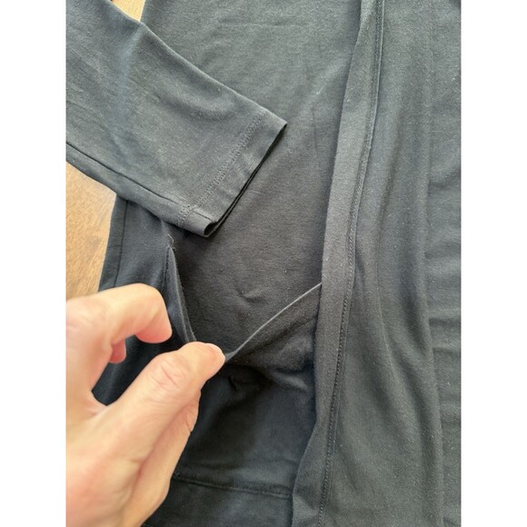 J. Jill Black Open Front Cardigan Size M Stretch Lightweight Drape Pockets - Picture 6 of 9